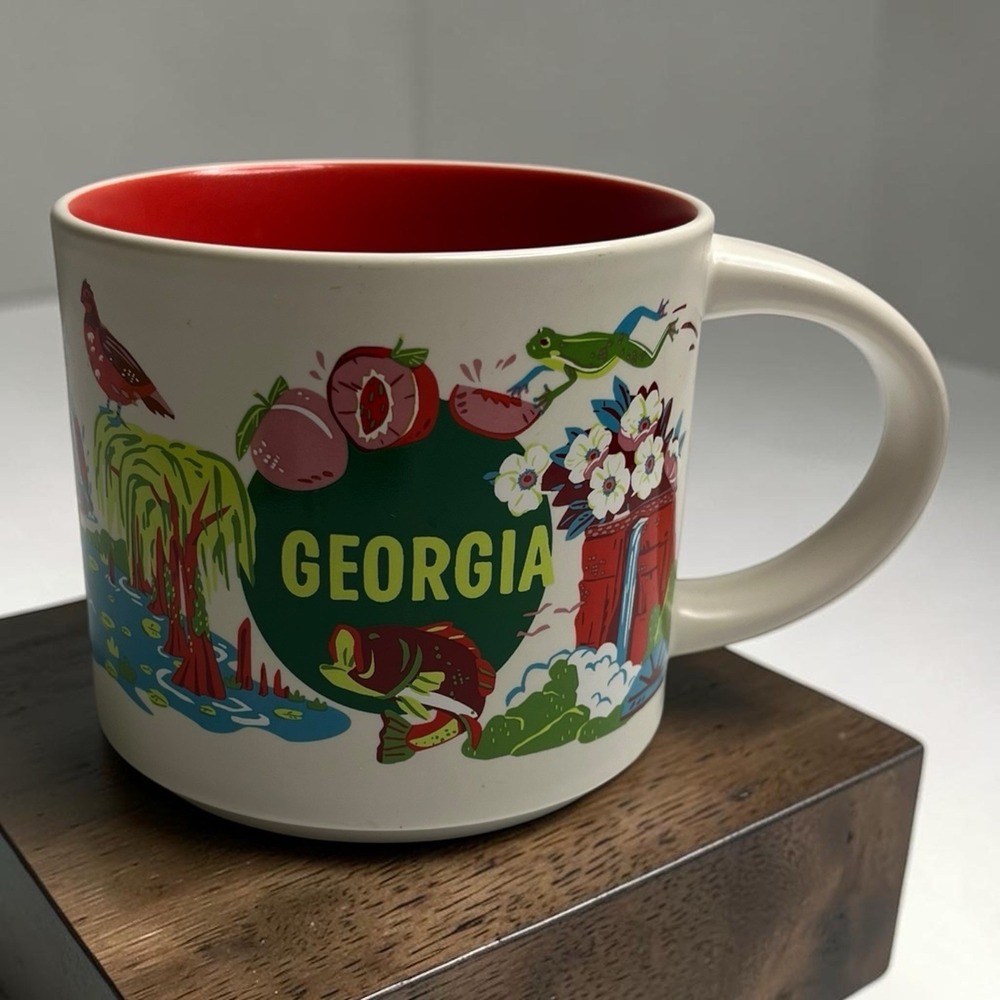 Starbucks Georgia GA Discovery Series Collection 14oz Coffee Tea Mug Cup Red